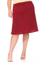 Load image into Gallery viewer, Moa Collection Plus size, solid, A-line pull on skirt