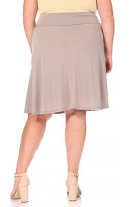 Moa Collection Plus size, solid, A-line pull on skirt