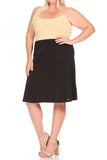 Moa Collection Plus size, solid, A-line pull on skirt