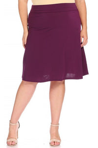 Moa Collection Plus size, solid, A-line pull on skirt