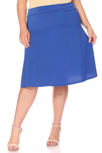 Moa Collection Plus size, solid, A-line pull on skirt