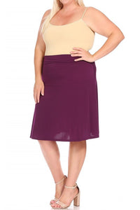 Moa Collection Plus size, solid, A-line pull on skirt