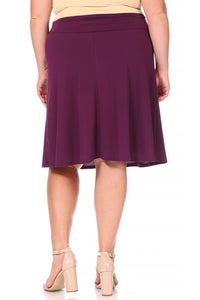 Moa Collection Plus size, solid, A-line pull on skirt