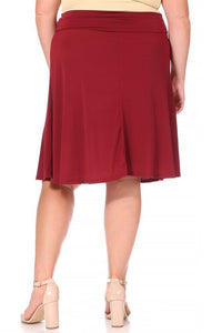 Moa Collection Plus size, solid, A-line pull on skirt