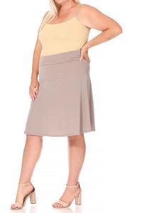 Moa Collection Plus size, solid, A-line pull on skirt