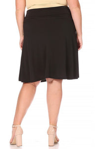 Moa Collection Plus size, solid, A-line pull on skirt