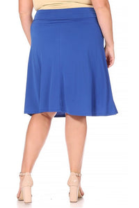 Moa Collection Plus size, solid, A-line pull on skirt