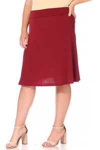 Moa Collection Plus size, solid, A-line pull on skirt