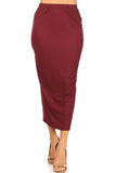 Moa Collection Solid Midi Pencil Skirt