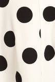 Moa Collection Polka dot printed, high waisted knee length skirt plus