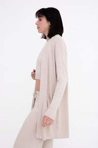 Mono B Lounge Open-Front Terry Cardigan