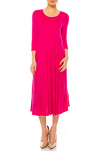 Load image into Gallery viewer, Moa Collection Solid jersey knit a-line dress