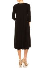 Load image into Gallery viewer, Moa Collection Solid jersey knit a-line dress