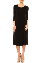 Load image into Gallery viewer, Moa Collection Solid jersey knit a-line dress