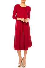 Load image into Gallery viewer, Moa Collection Solid jersey knit a-line dress