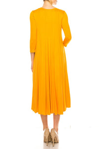 Moa Collection Solid jersey knit a-line dress