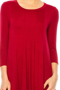 Moa Collection Solid jersey knit a-line dress