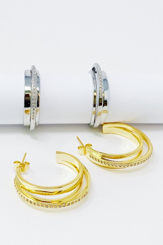 Irene Dimensional Hoop Earrings