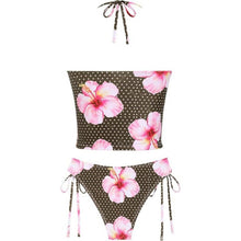 Load image into Gallery viewer, Tankinis Striped Halter String Tie Side 2 Piece Set, Medium, 13J-192Swim002