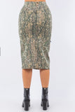 Cargo Skirt with contrast pockets in Woodland Camo