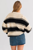 LE LIS Collared Oversized Sweater Top