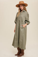 Load image into Gallery viewer, Listicle Button Front Puff Sleeve Babydoll Maxi Dress