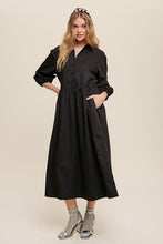 Load image into Gallery viewer, Listicle Button Front Puff Sleeve Babydoll Maxi Dress