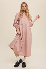 Load image into Gallery viewer, Listicle Button Front Puff Sleeve Babydoll Maxi Dress