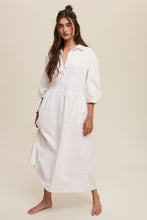 Load image into Gallery viewer, Listicle Button Front Puff Sleeve Babydoll Maxi Dress