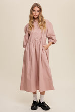 Load image into Gallery viewer, Listicle Button Front Puff Sleeve Babydoll Maxi Dress