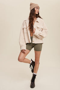 Listicle Plaid Fleece Shacket