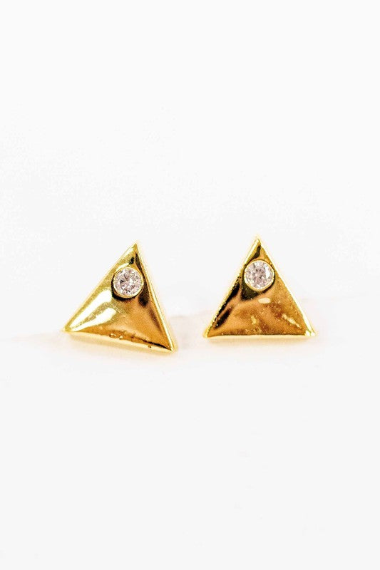 Lovoda Mini Triangle Stone Stud Earrings