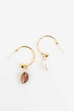 Lovoda Nabi Pearl Asymmetrical Hoop Earrings