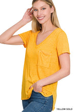 Load image into Gallery viewer, ZENANA WASHED MELANGE BURNOUT SCOOP V-NECK TOP