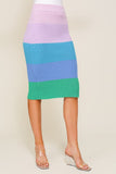 TIMING High-Waisted Midi Sweater Multicolor Skirt