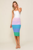 TIMING High-Waisted Midi Sweater Multicolor Skirt