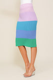 TIMING High-Waisted Midi Sweater Multicolor Skirt