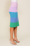 TIMING High-Waisted Midi Sweater Multicolor Skirt