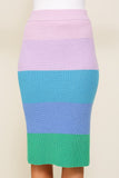 TIMING High-Waisted Midi Sweater Multicolor Skirt