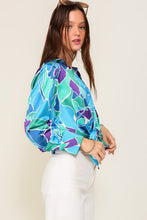 Load image into Gallery viewer, TIMING Retro Print Satin Blouse