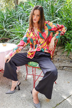 Load image into Gallery viewer, TIMING Retro Print Satin Blouse