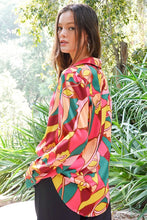 Load image into Gallery viewer, TIMING Retro Print Satin Blouse