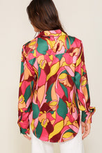 Load image into Gallery viewer, TIMING Retro Print Satin Blouse