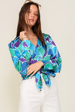 Load image into Gallery viewer, TIMING Retro Print Satin Blouse