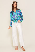 Load image into Gallery viewer, TIMING Retro Print Satin Blouse