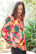 Load image into Gallery viewer, TIMING Retro Print Satin Blouse