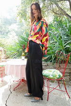 Load image into Gallery viewer, TIMING Retro Print Satin Blouse