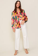 Load image into Gallery viewer, TIMING Retro Print Satin Blouse