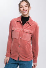 Load image into Gallery viewer, Love Tree Corduroy Button Down Jacket With Pockets