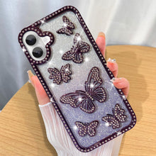 Load image into Gallery viewer, IPhone 16 Glitter Diamond Shiny Butterfly Clear Case, 20J-172PH001